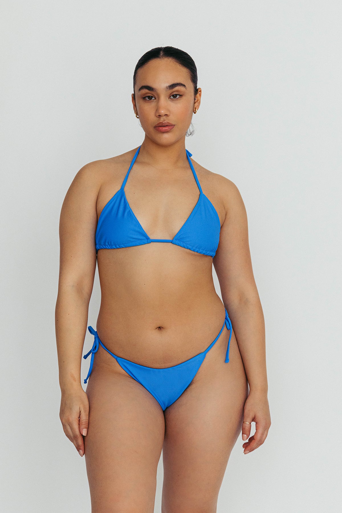 Triangle Bikini Top in Electric Blue Colorblock